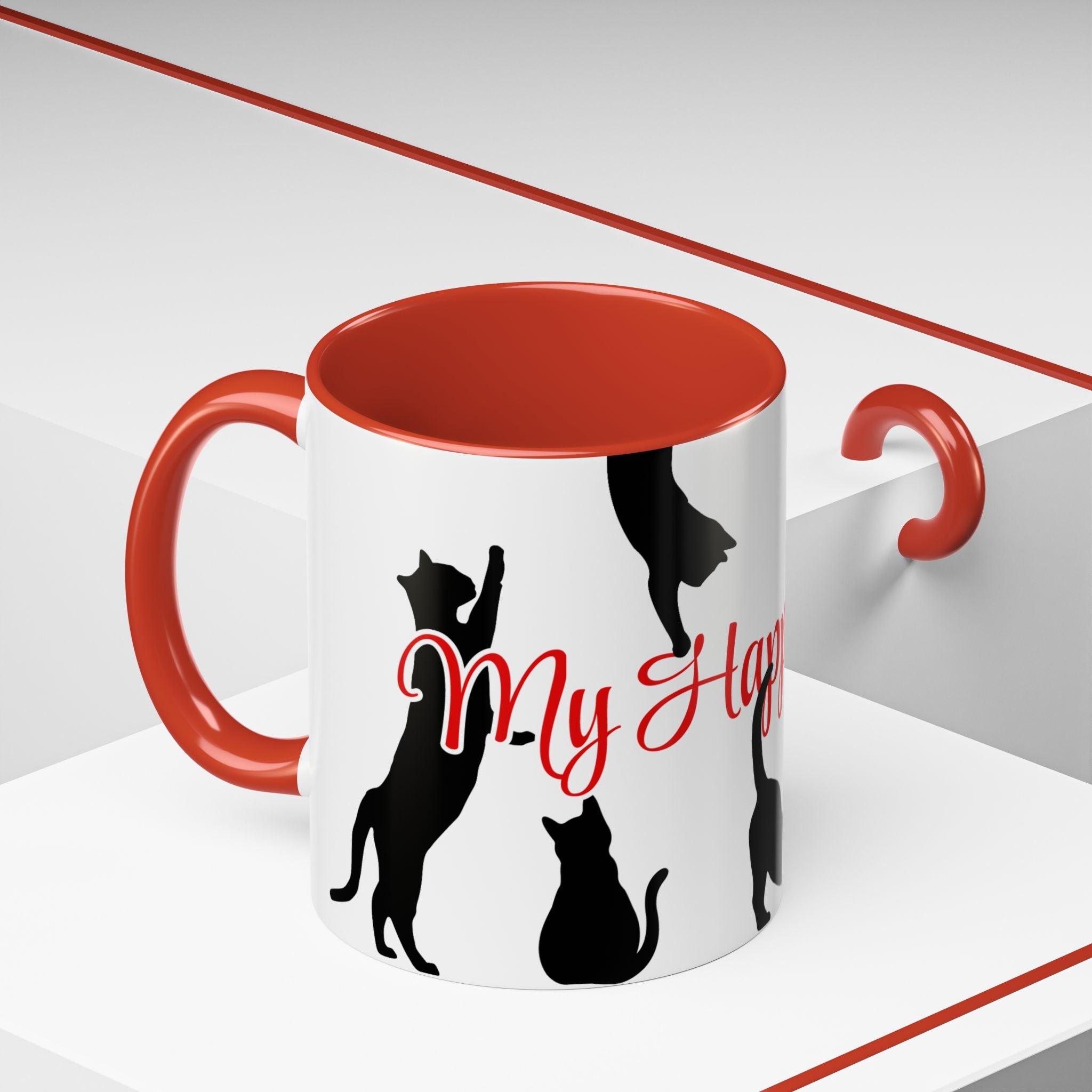 Silhouette Cat Lovers Accent Mug - Drinkware, Coffee Mugs - EpiAl's Shop