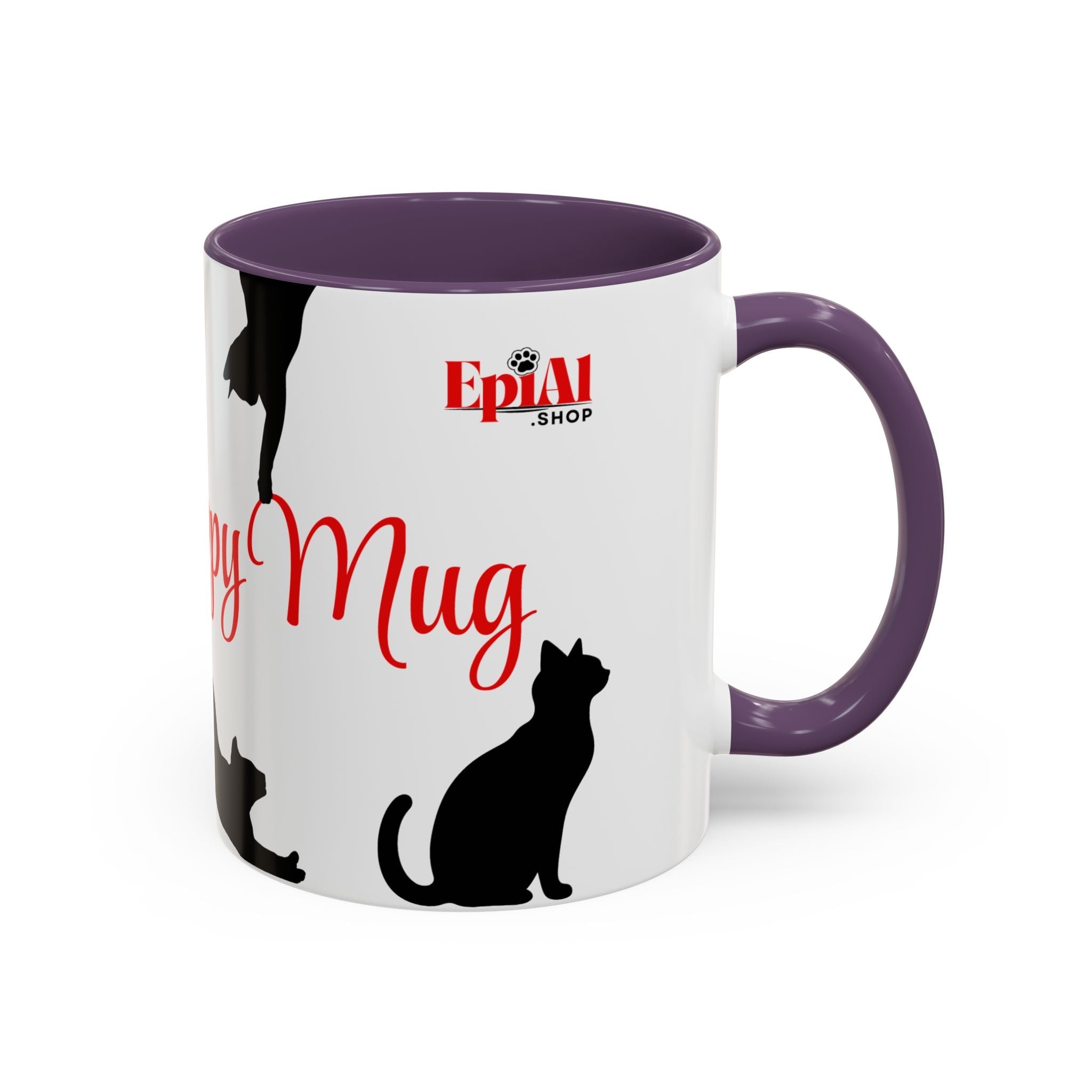 Silhouette Cat Lovers Accent Mug - Drinkware, Coffee Mugs - EpiAl's Shop