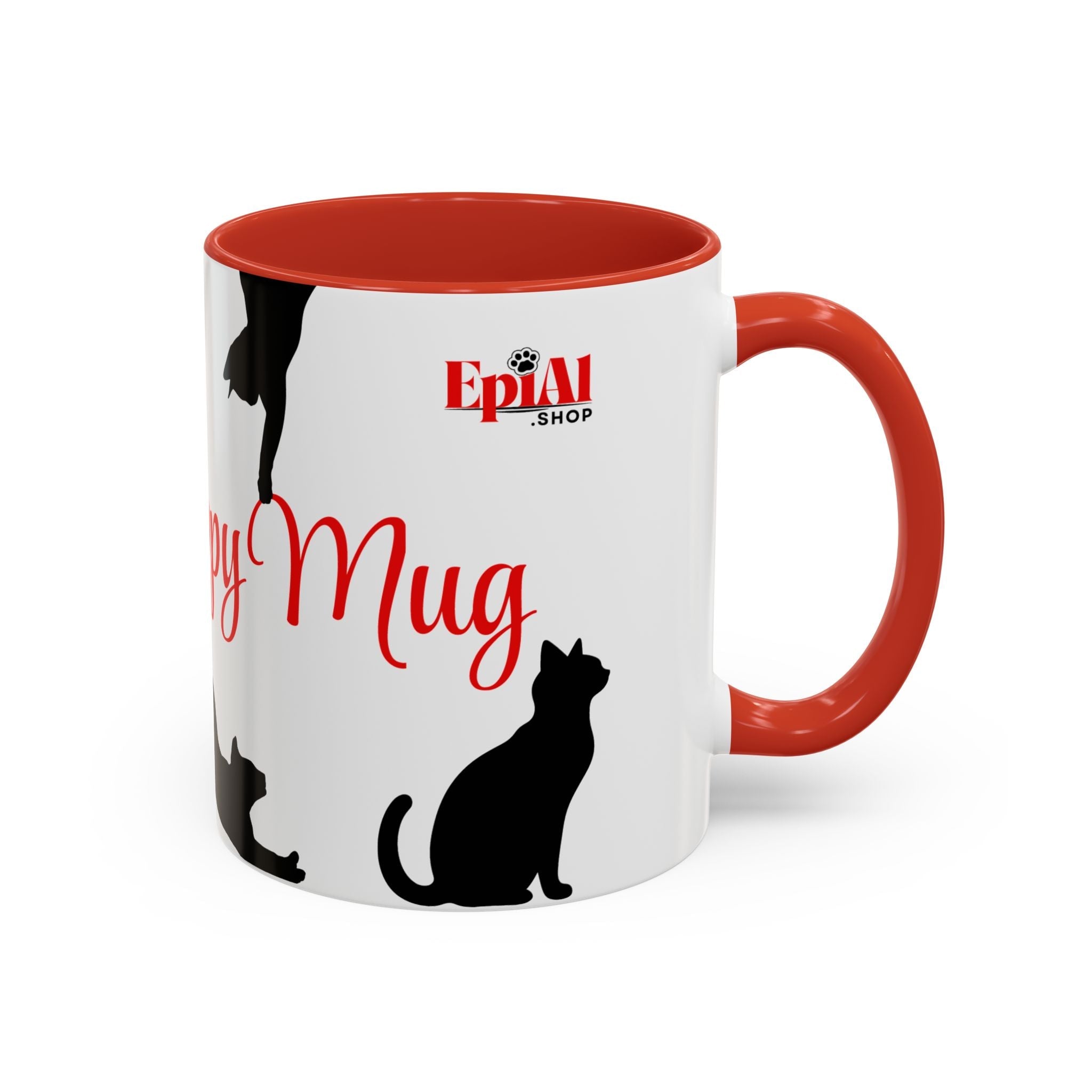Silhouette Cat Lovers Accent Mug - Drinkware, Coffee Mugs - EpiAl's Shop