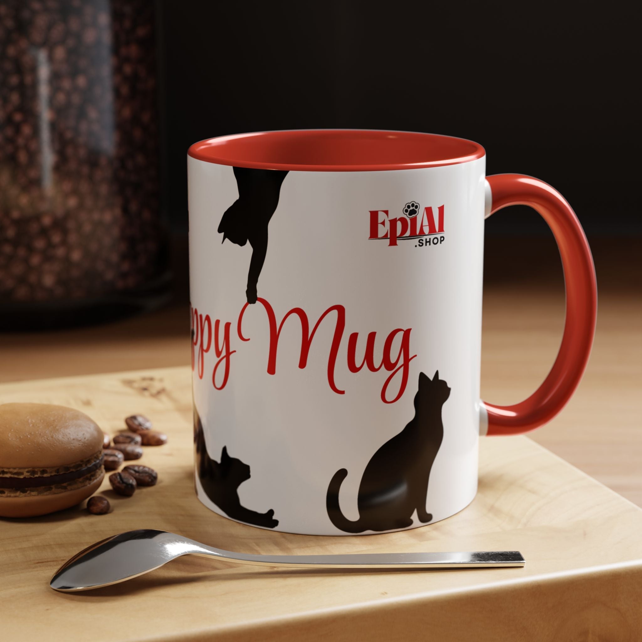 Silhouette Cat Lovers Accent Mug - Drinkware, Coffee Mugs - EpiAl's Shop