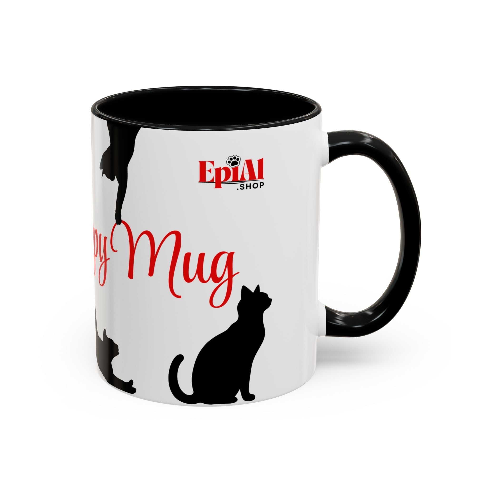 Silhouette Cat Lovers Accent Mug - Drinkware, Coffee Mugs - EpiAl's Shop