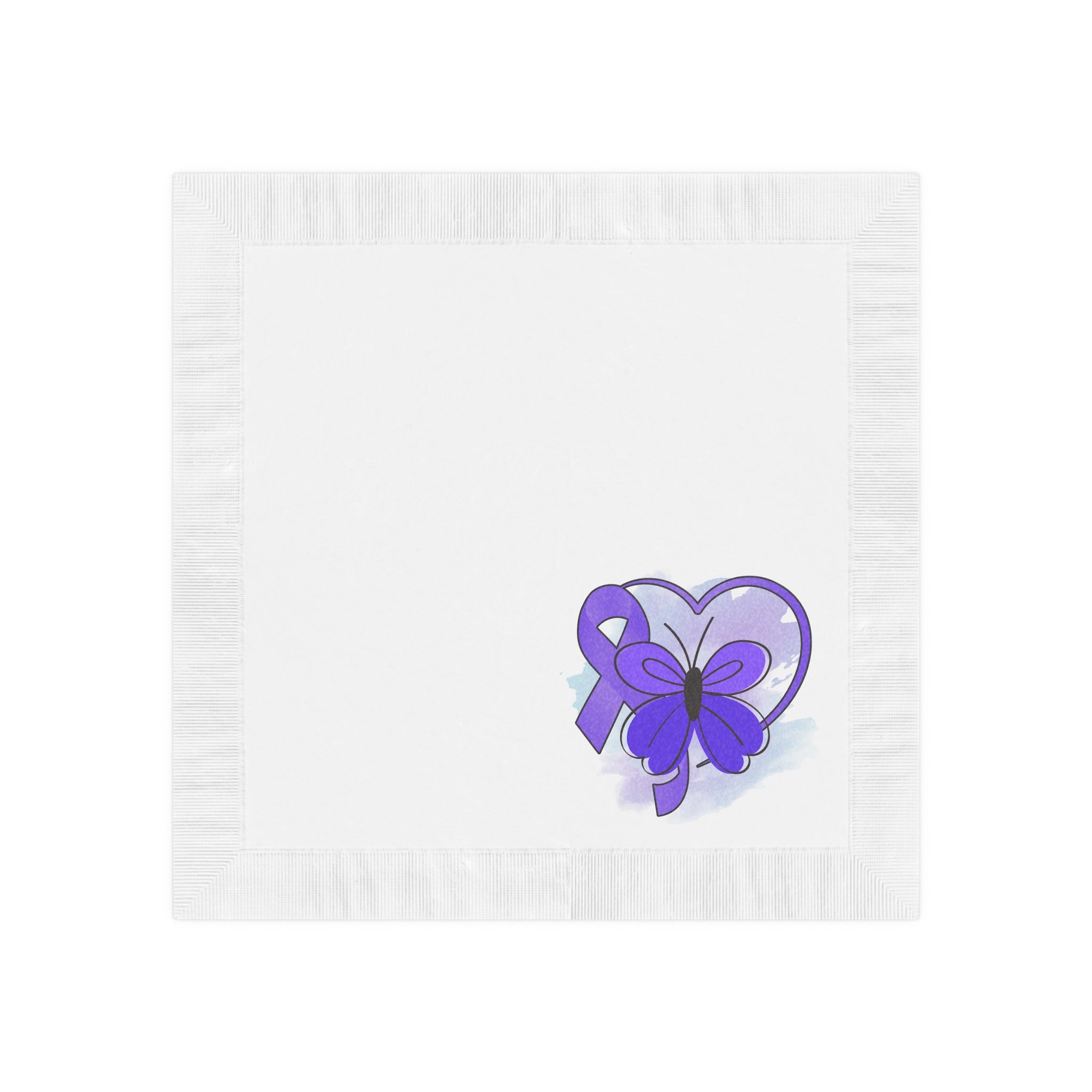Simple Purple Butterfly Epilepsy Awareness White Coined Napkins - Paper Products, Napkins - EpiAl's Shop