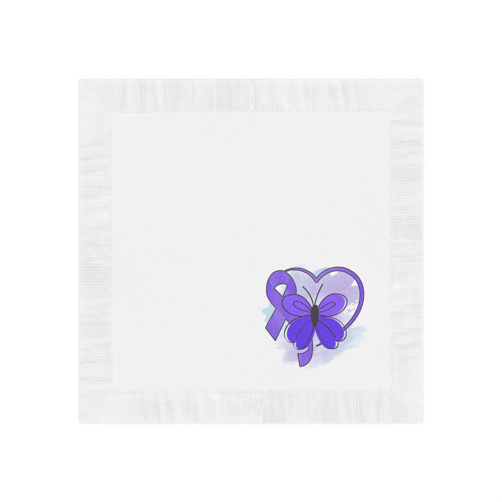 Simple Purple Butterfly Epilepsy Awareness White Coined Napkins - Paper Products, Napkins - EpiAl's Shop