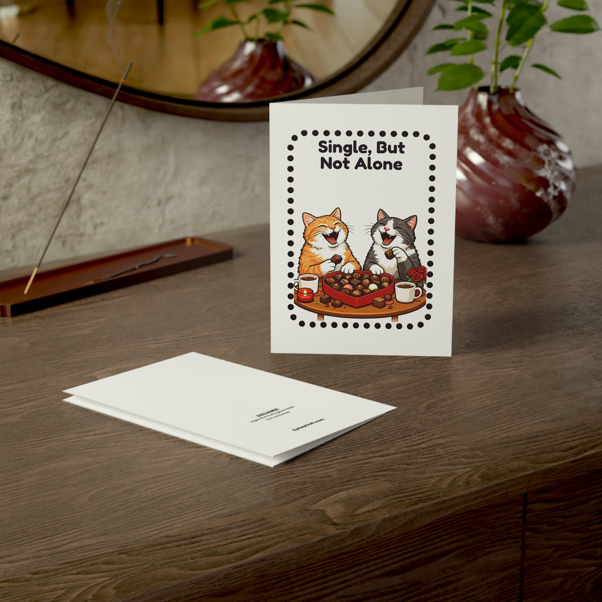 Single, But Not Alone – Funny Cat Valentine’s Day Friendship Card - Paper Products, Greeting Cards - EpiAl's Shop
