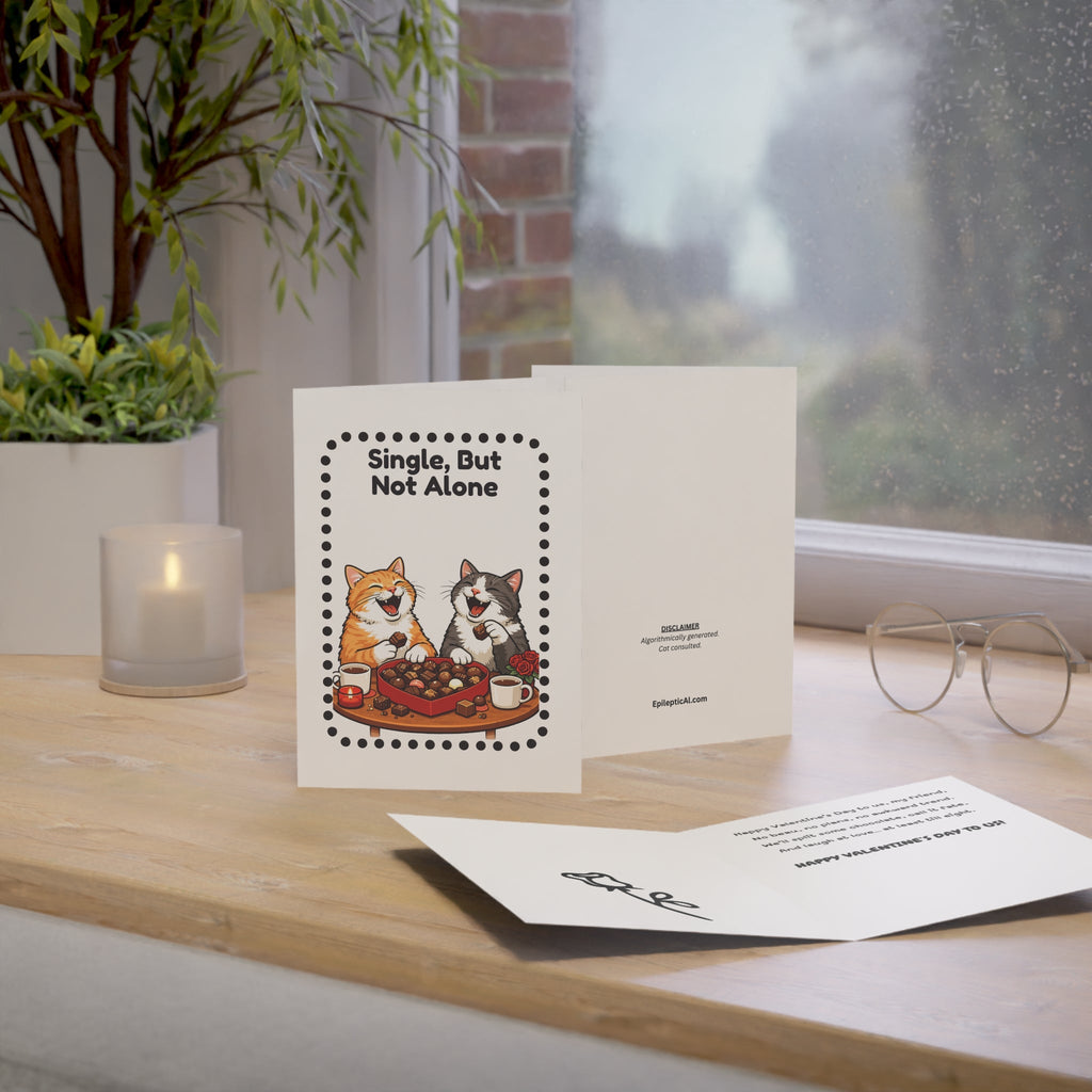 Single, But Not Alone – Funny Cat Valentine’s Day Friendship Card - Paper Products, Greeting Cards - EpiAl's Shop
