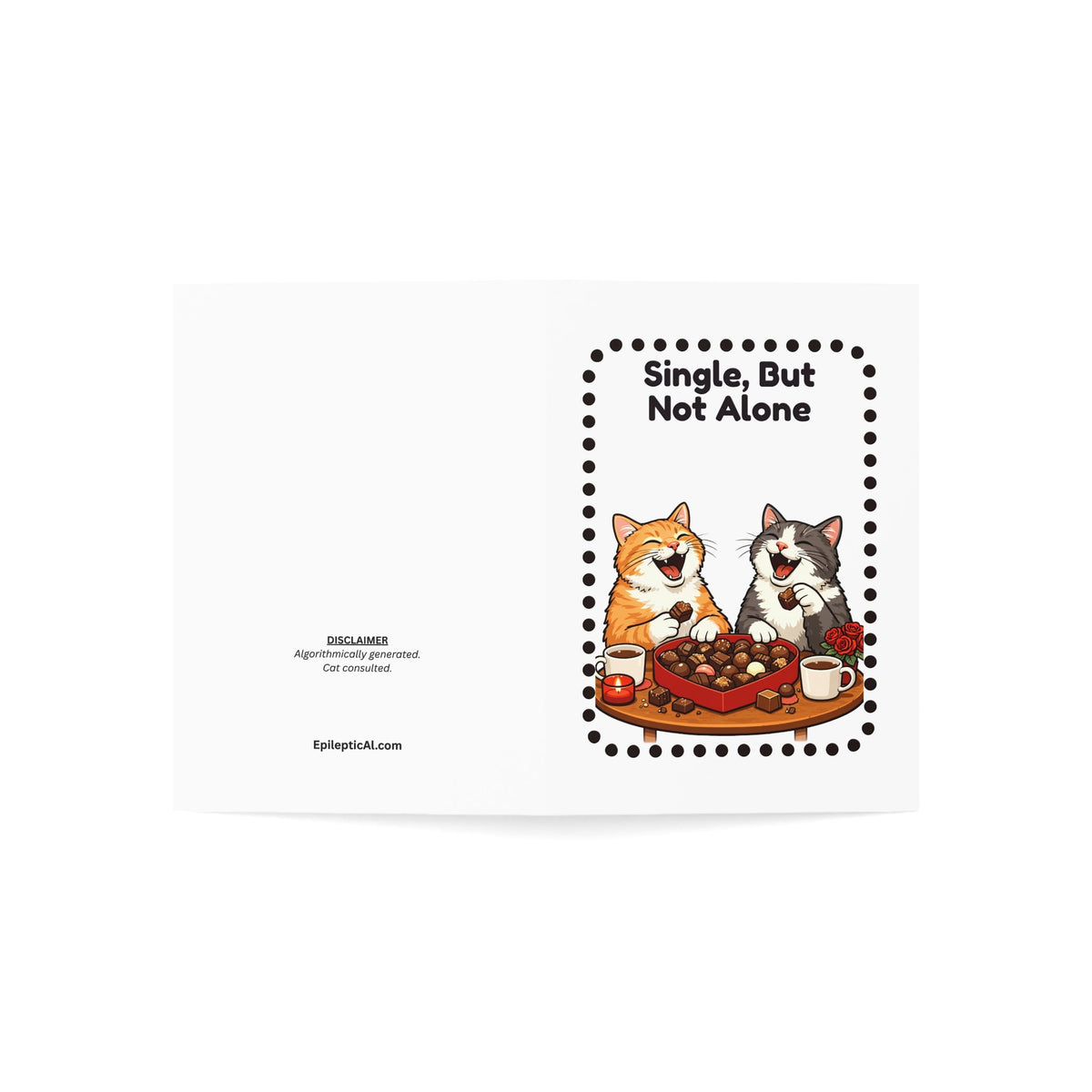 Single, But Not Alone – Funny Cat Valentine’s Day Friendship Card - Paper Products, Greeting Cards - EpiAl's Shop