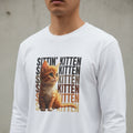 Sittin' Kitten Long Sleeve Cat Lover Tee - Clothing, T-shirts, Long - Sleeve - EpiAl's Shop