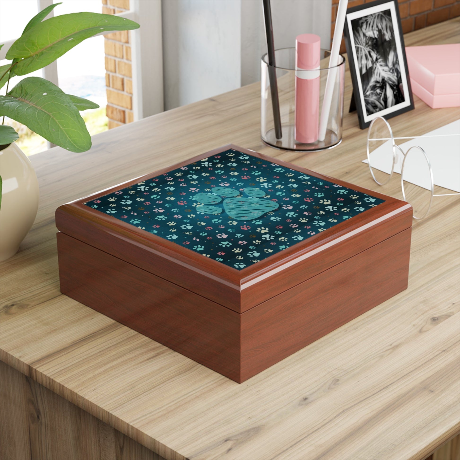Sketchy Blue Paw Jewelry Box - Home Decor - Epileptic Al’s Shop