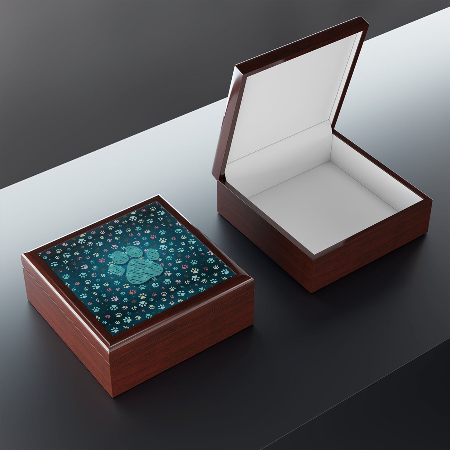 Sketchy Blue Paw Jewelry Box - Home Decor - Epileptic Al’s Shop