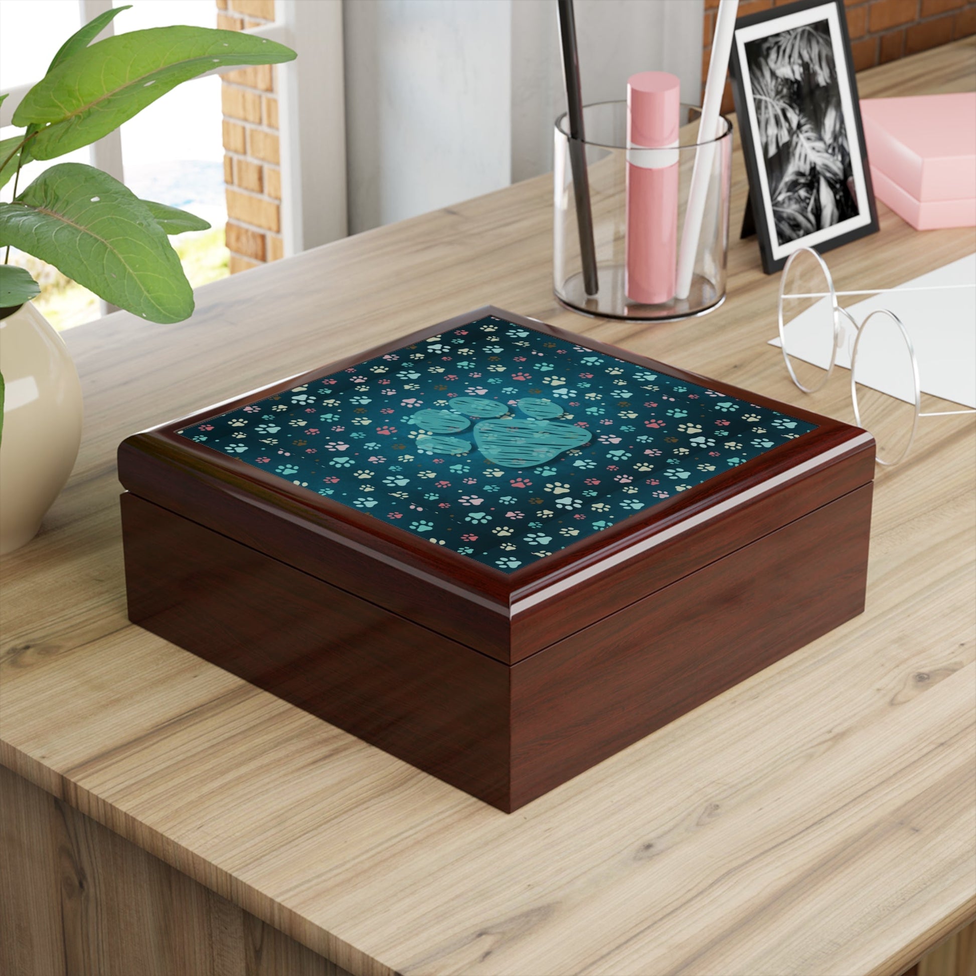 Sketchy Blue Paw Jewelry Box - Home Decor - Epileptic Al’s Shop