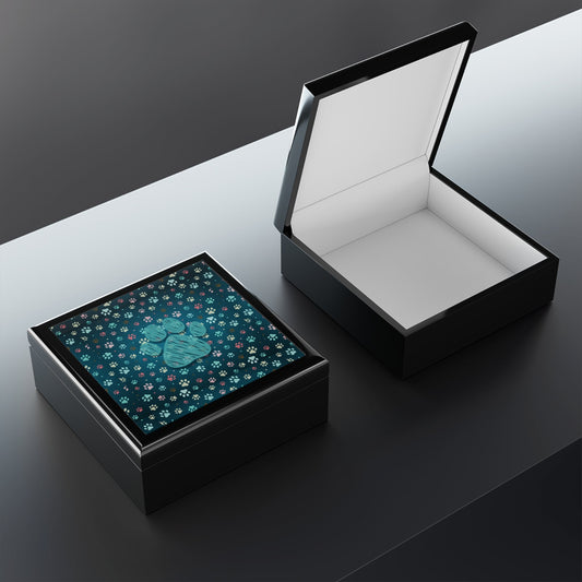 Sketchy Blue Paw Jewelry Box - Home Decor - Epileptic Al’s Shop