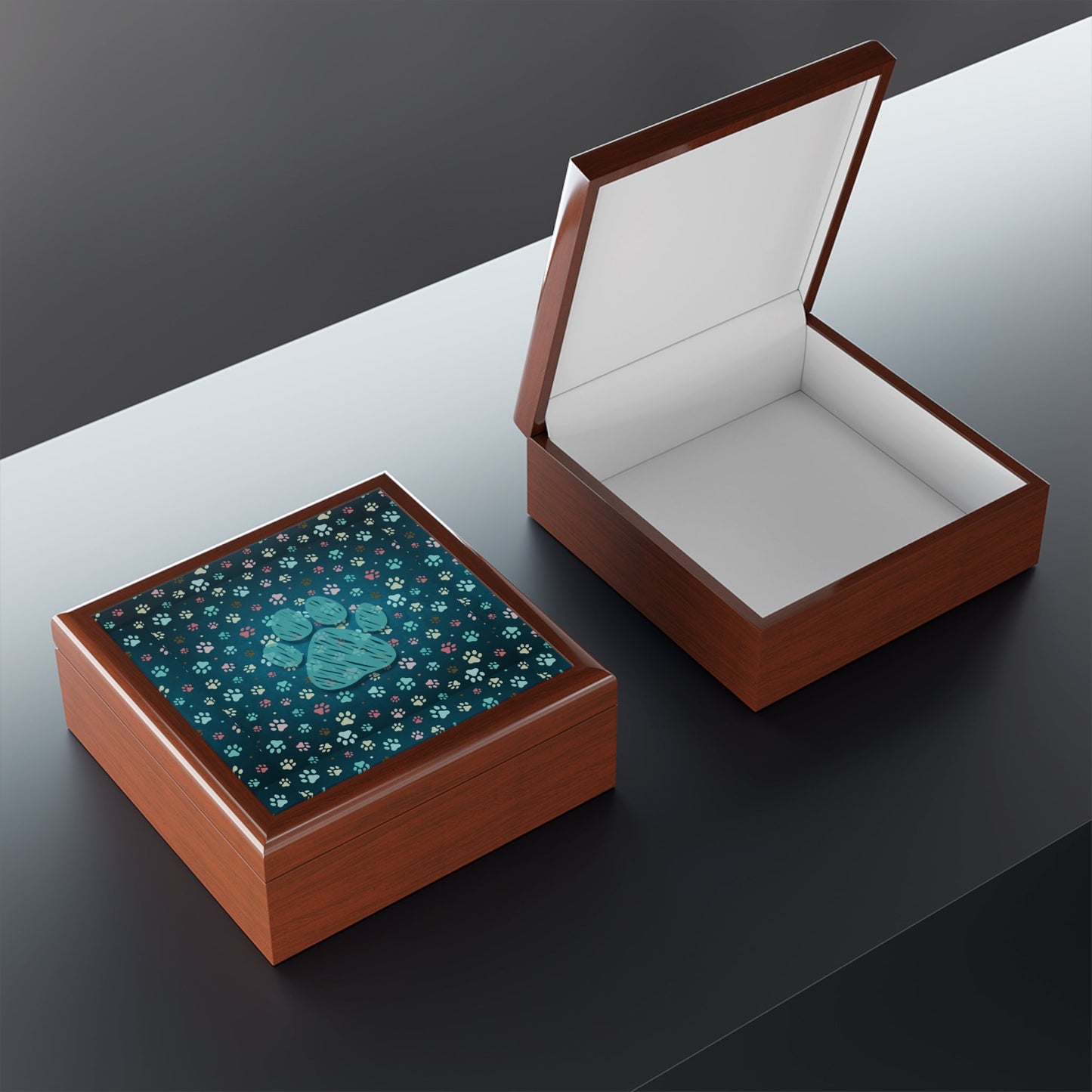 Sketchy Blue Paw Jewelry Box - Home Decor - Epileptic Al’s Shop