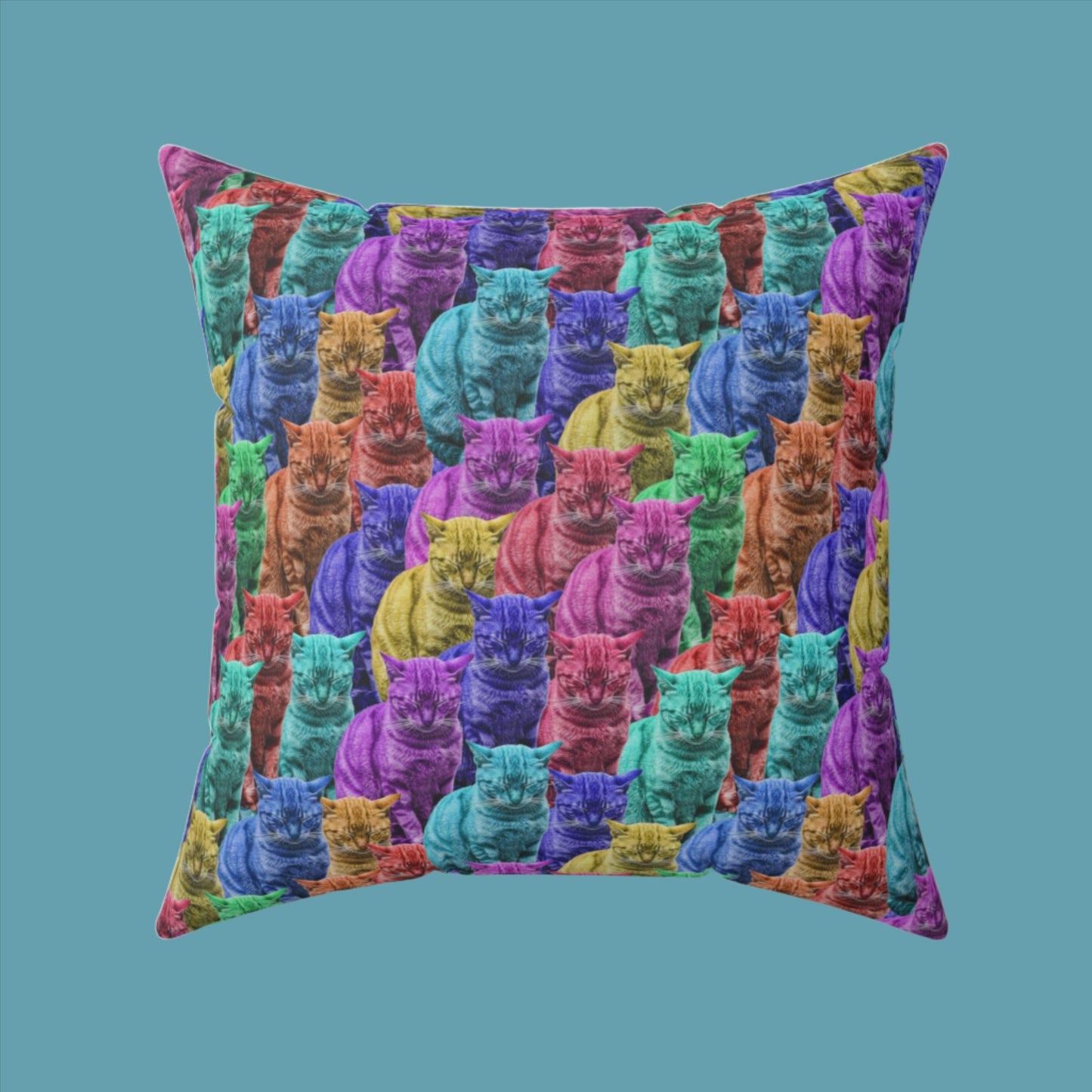 Sleepy Tabbies Spun Polyester Square Pillow - Home Decor - Epileptic Al’s Shop