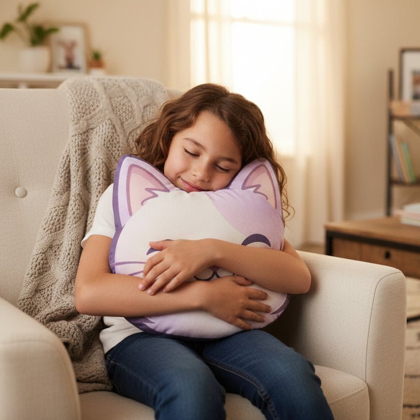Smiling Cat Face Pillow — Soft, Sweet, Slightly in Charge - Decor, Pillows, Shaped - EpiAl's Shop