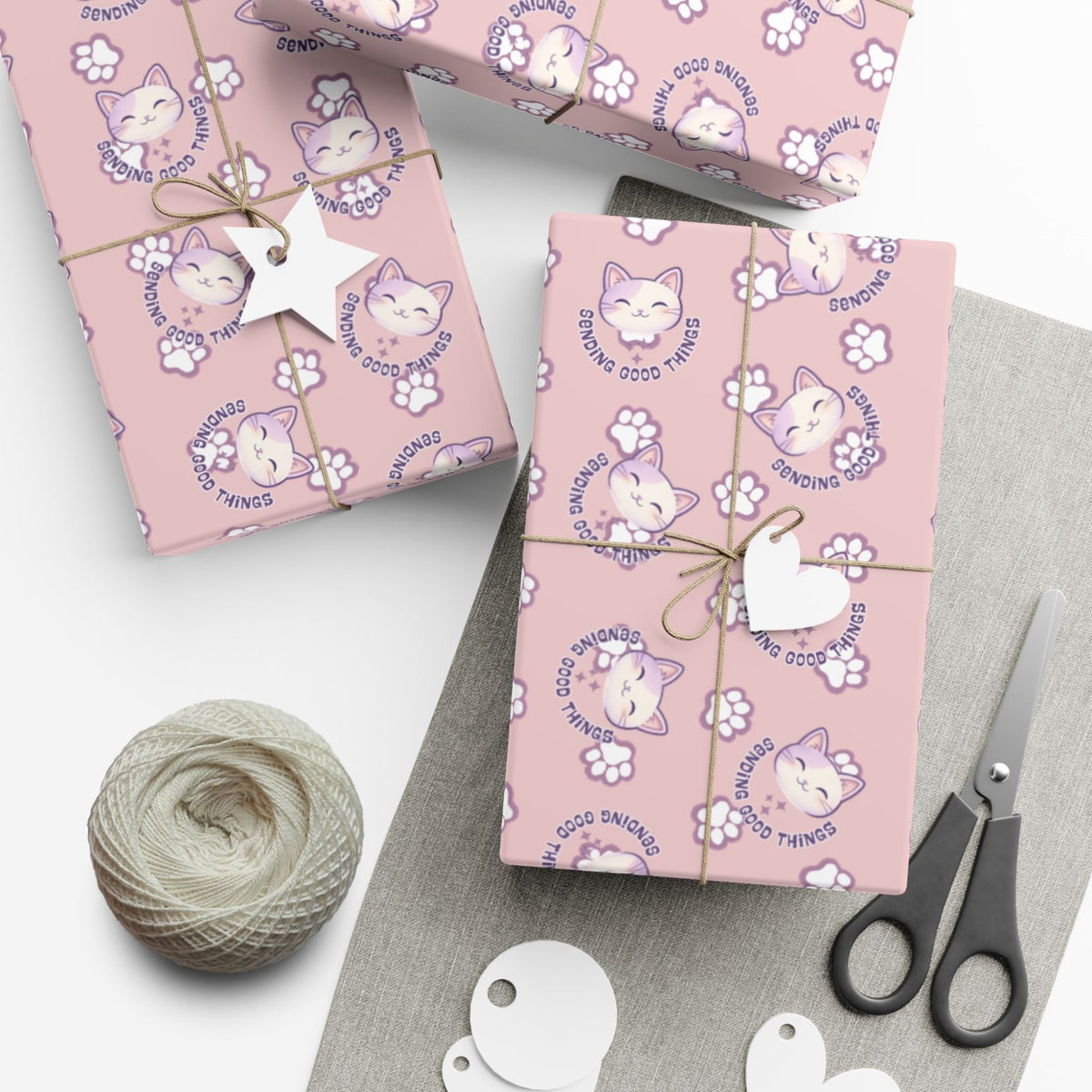 Smiling Cat Pattern Gift Wrap | All-Purpose Wrapping Paper - Gift Wrap, Paper - EpiAl's Shop