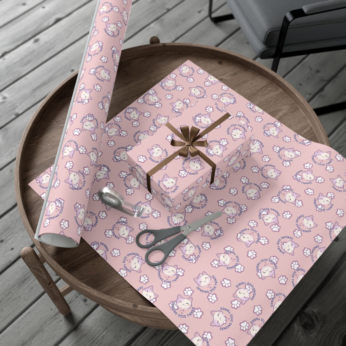 Smiling Cat Pattern Gift Wrap | All-Purpose Wrapping Paper - Gift Wrap, Paper - EpiAl's Shop