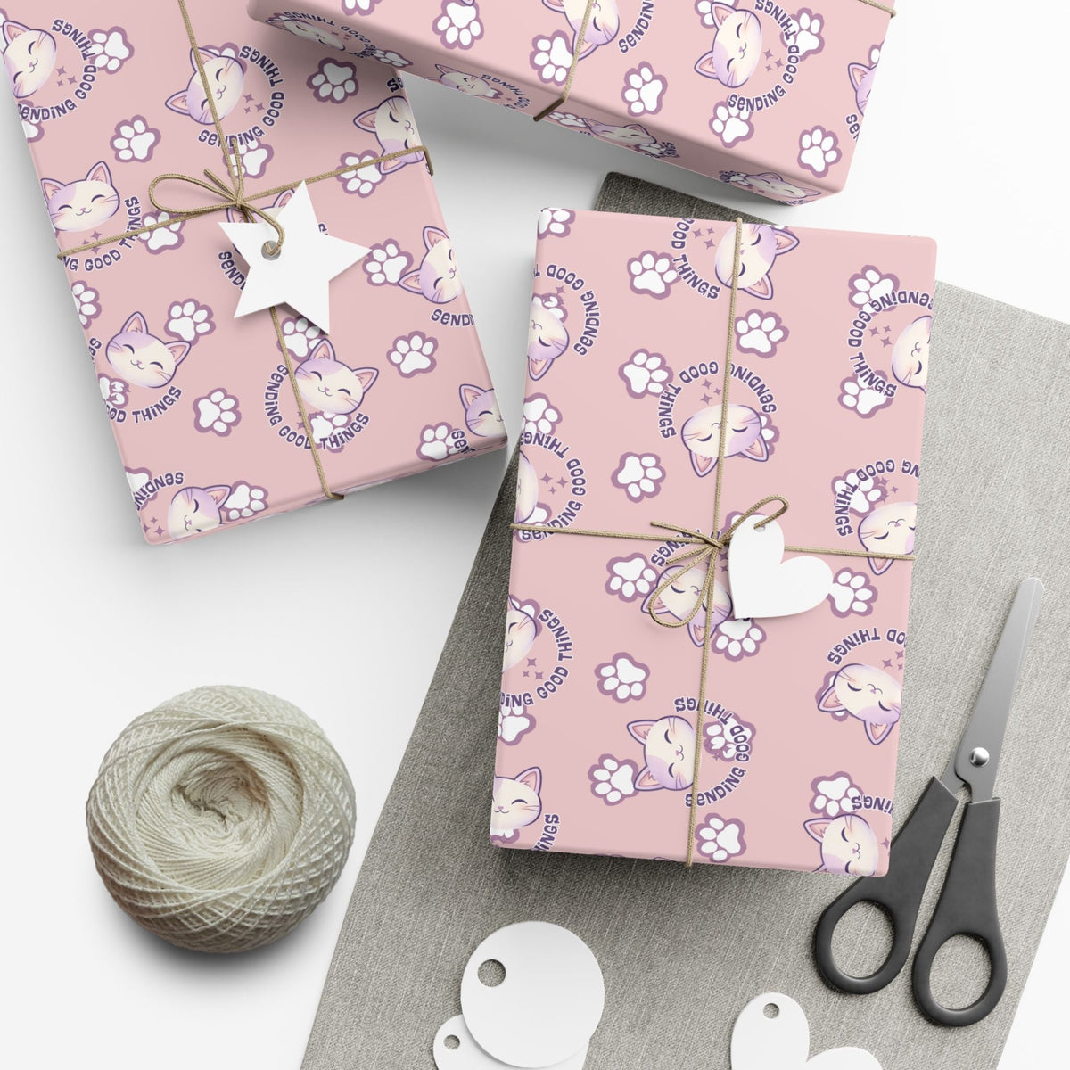 Smiling Cat Pattern Gift Wrap | All-Purpose Wrapping Paper - Gift Wrap, Paper - EpiAl's Shop