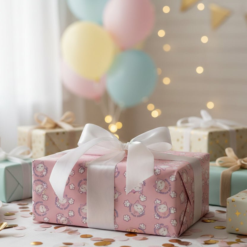 Smiling Cat Pattern Gift Wrap | All-Purpose Wrapping Paper - Gift Wrap, Paper - EpiAl's Shop