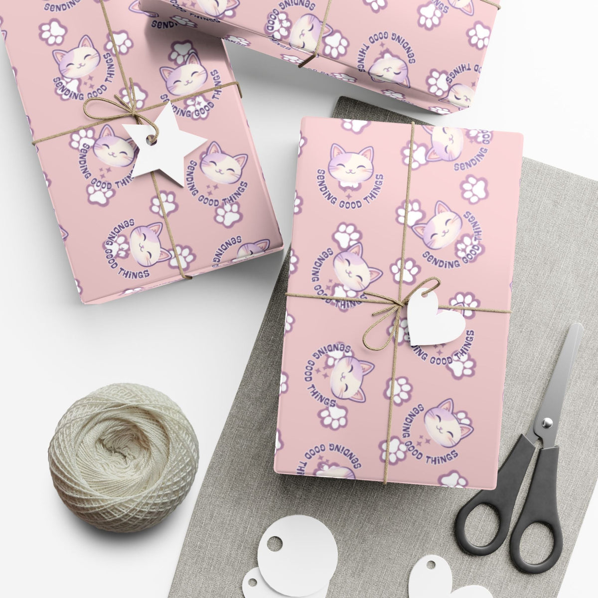 Smiling Cat Pattern Gift Wrap | All-Purpose Wrapping Paper - Gift Wrap, Paper - EpiAl's Shop