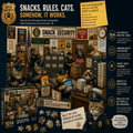 Snack Security Cat Puzzle | 1014 Piece Faux Government Office Jigsaw Puzzle - Toys & Games, Puzzles - EpiAl's Shop