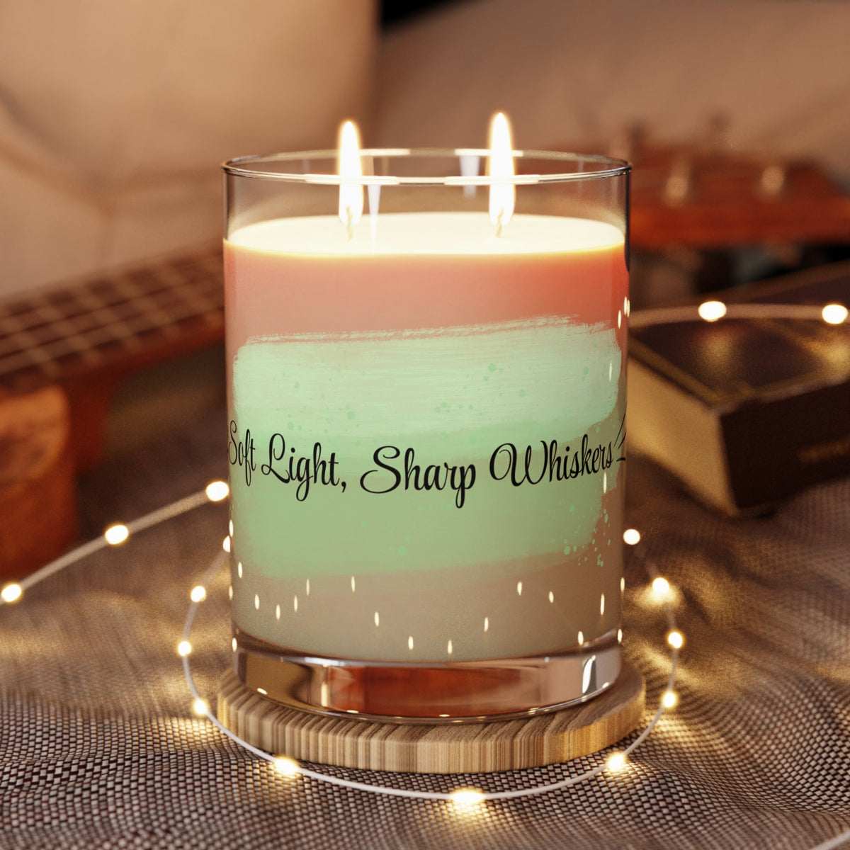 Soft Light, Sharp Whiskers – Cat Lover Scented Glass Candle - Decor, Candles, Scented - EpiAl's Shop