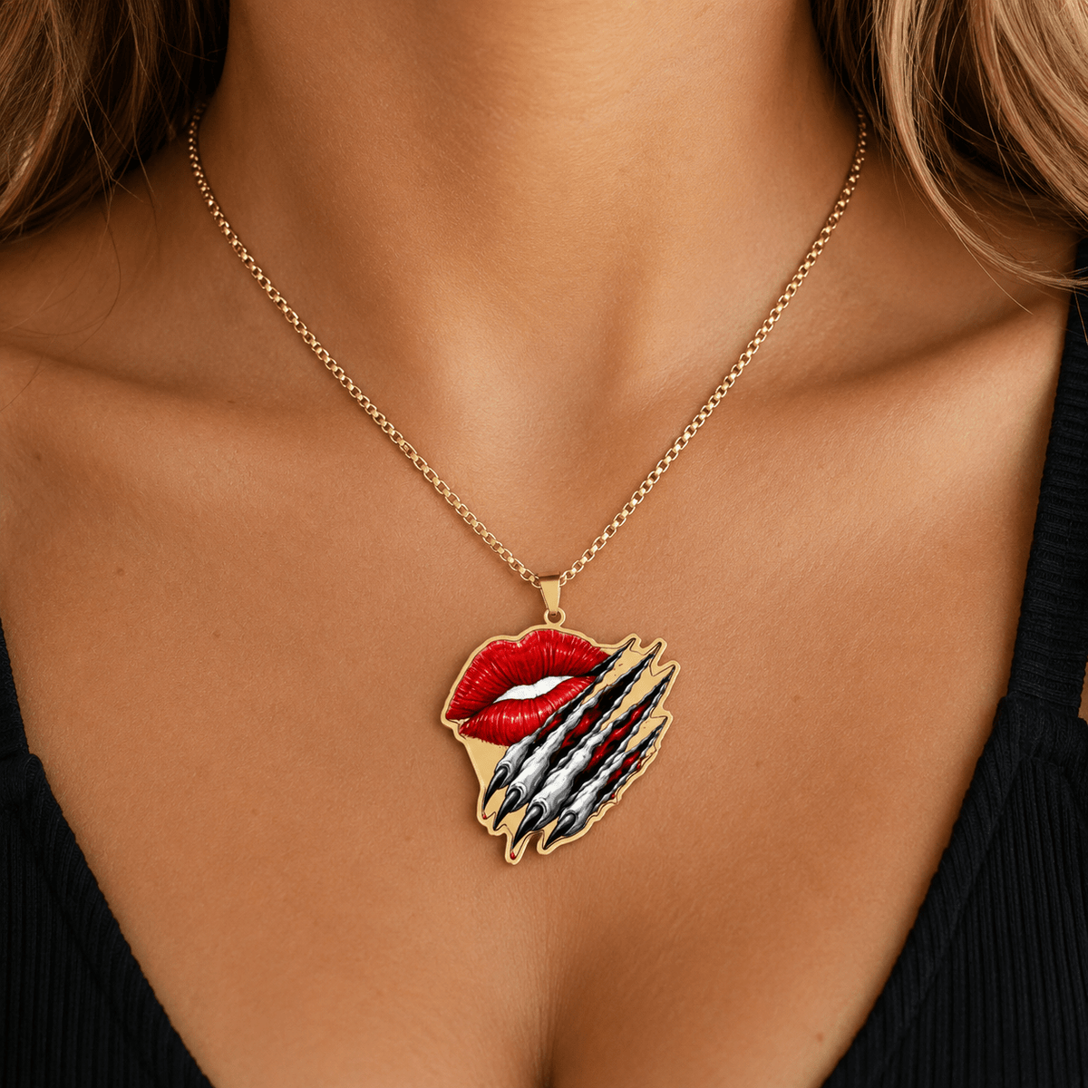 Soft Lips Sharp Claws Necklace | Cute But Dangerous Pendant - Jewelry, Necklaces - EpiAl's Shop