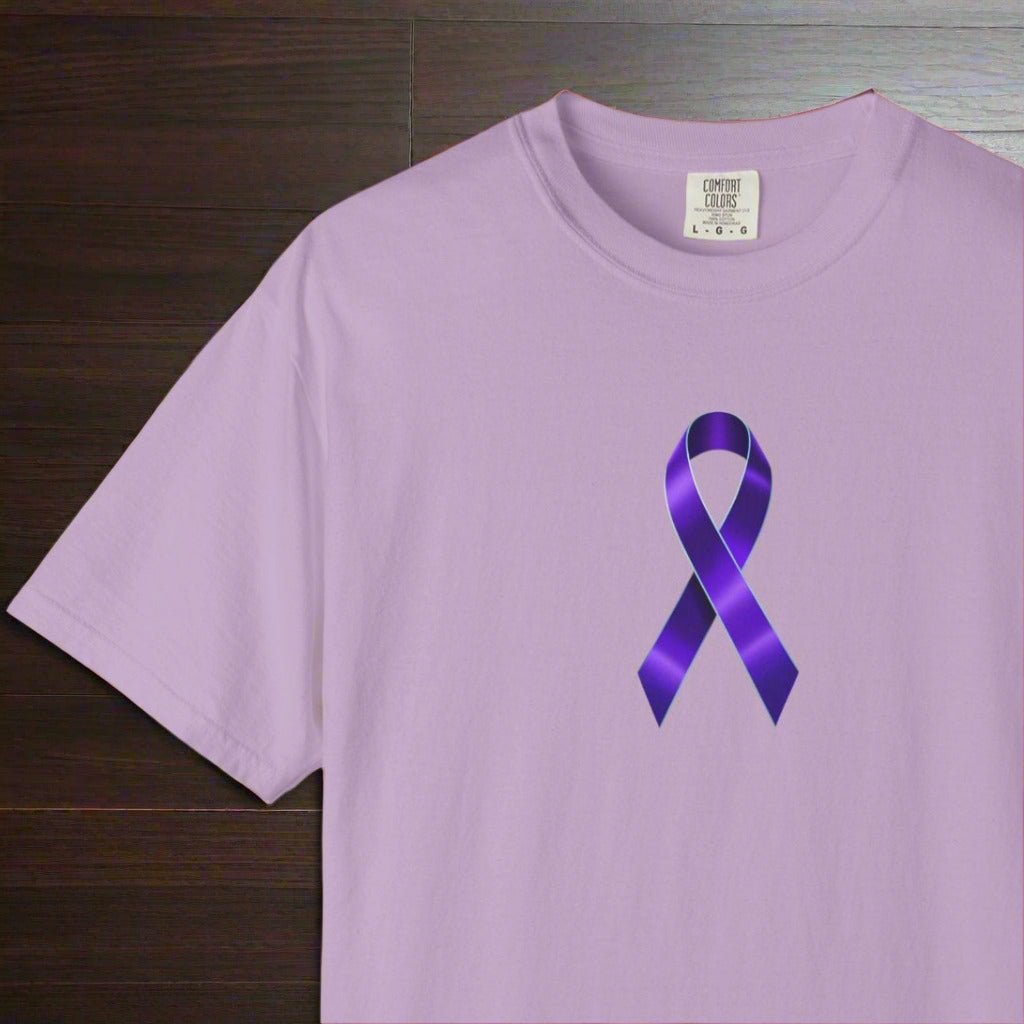 Solitary Purple Ribbon Awareness T-Shirt - Clothing, T-shirts - EpiAl's Shop