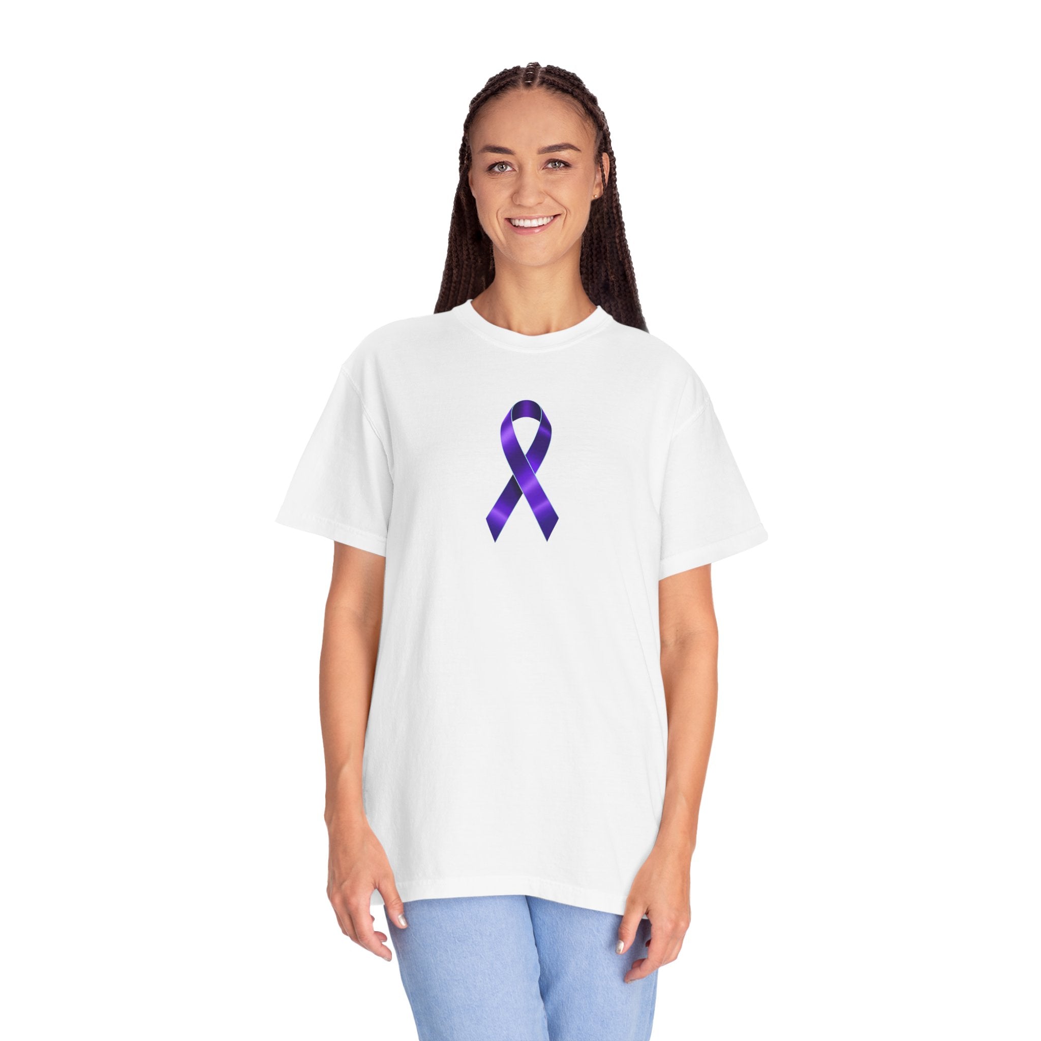 Solitary Purple Ribbon Awareness T-Shirt - Clothing, T-shirts - EpiAl's Shop