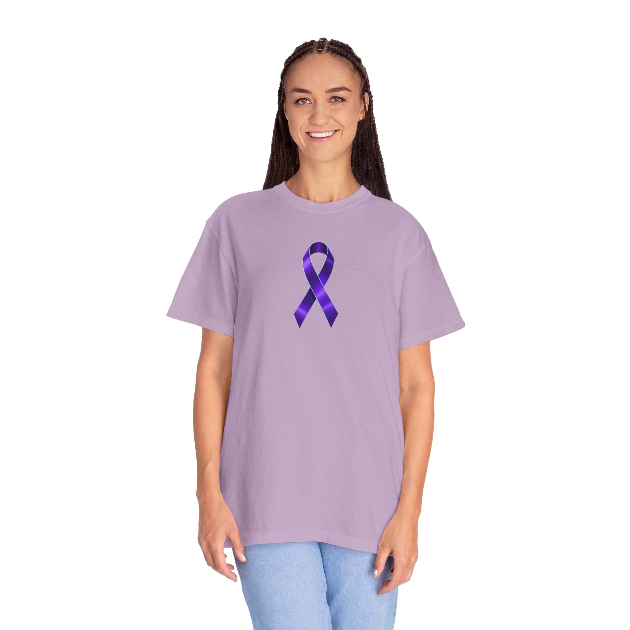 Solitary Purple Ribbon Awareness T-Shirt - Clothing, T-shirts - EpiAl's Shop