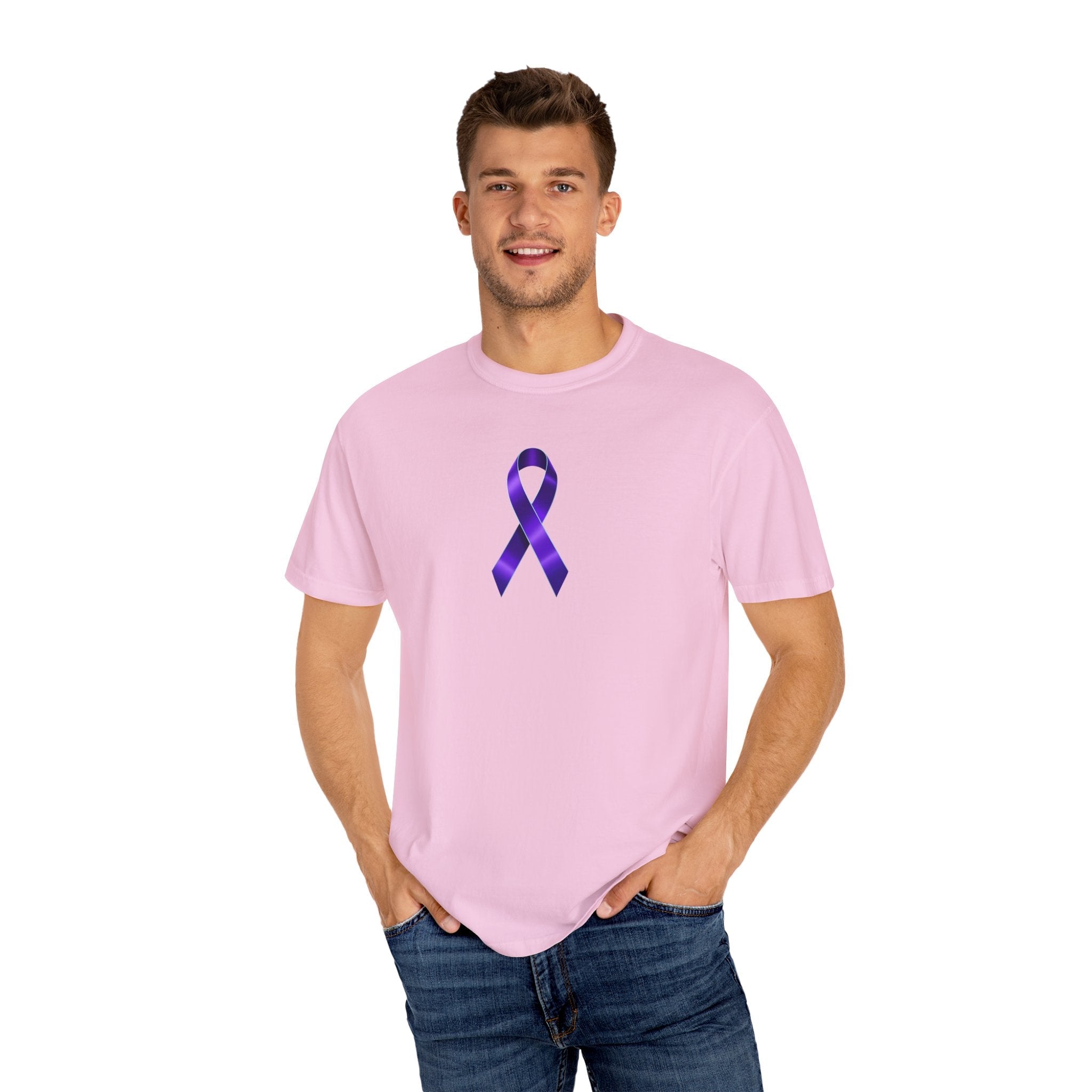 Solitary Purple Ribbon Awareness T-Shirt - Clothing, T-shirts - EpiAl's Shop