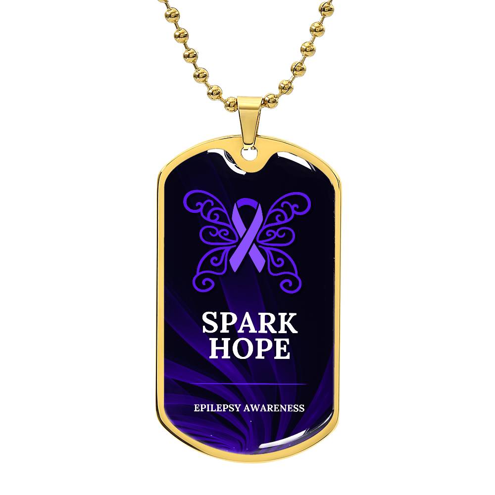 Spark Hope Dog Tag Necklace - Jewelry - Epileptic Al’s Shop