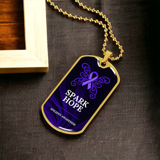 Spark Hope Dog Tag Necklace - Jewelry - Epileptic Al’s Shop