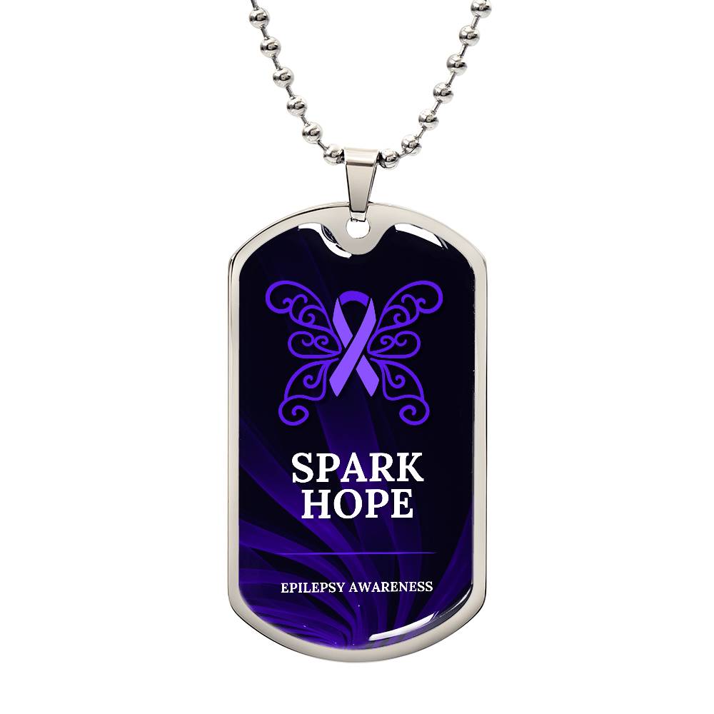 Spark Hope Dog Tag Necklace - Jewelry - Epileptic Al’s Shop