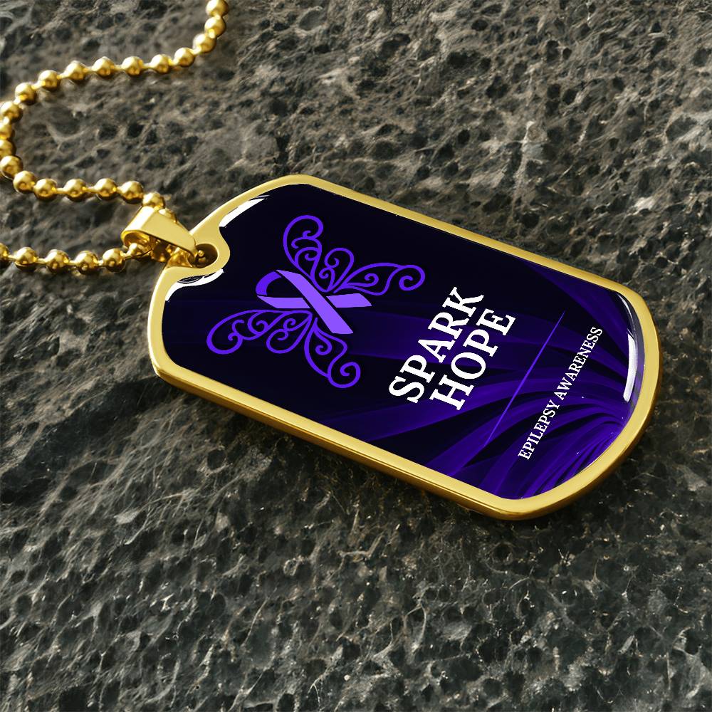 Spark Hope Dog Tag Necklace - Jewelry - Epileptic Al’s Shop