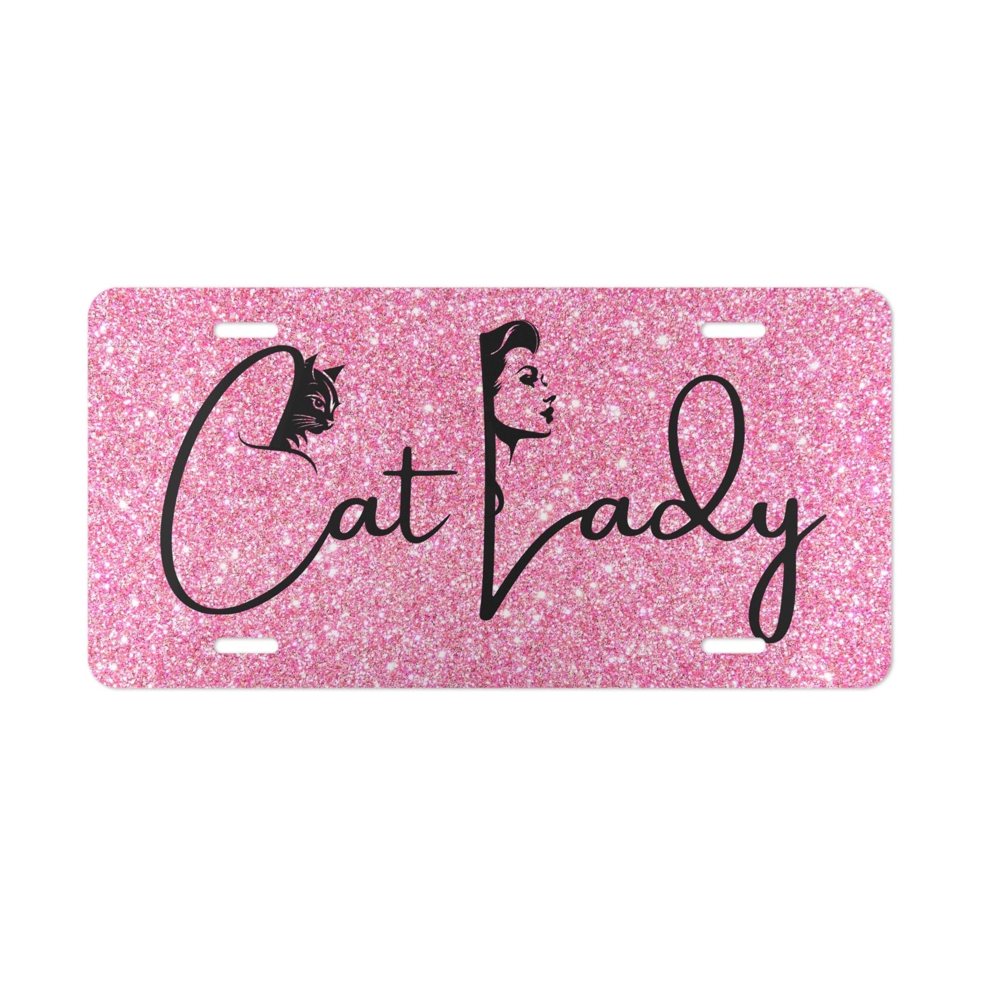 Sparkly Cat Lady Vanity Plate - License Plate for Cat Lovers - Accessories, Auto, License Plates - EpiAl's Shop