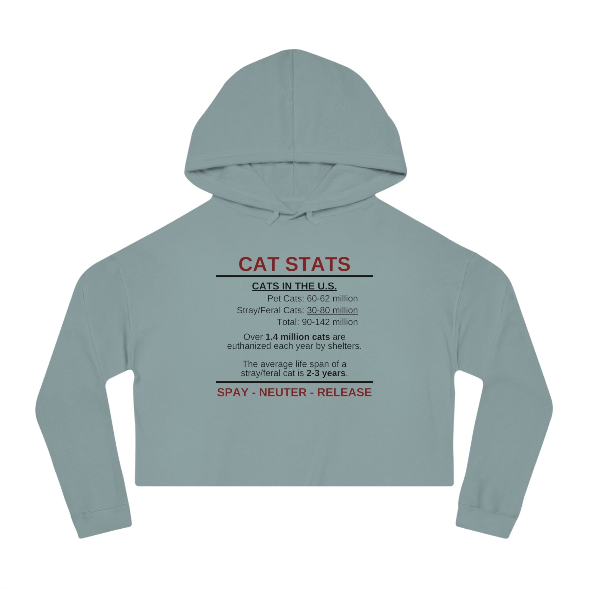 Spay Neuter Release Women's Cropped Hooded Sweatshirt - Hoodie - EpiAl's Shop