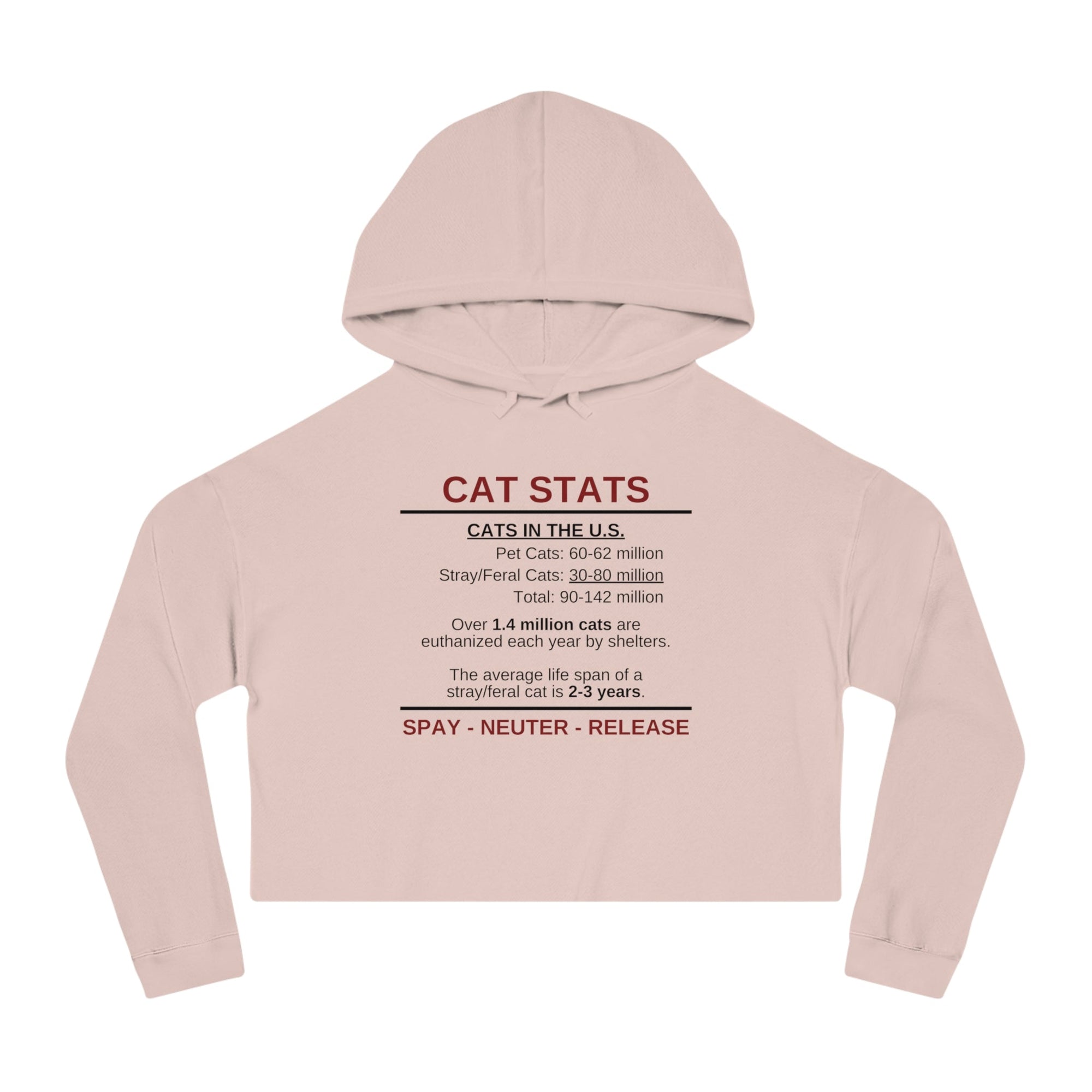 Spay Neuter Release Women's Cropped Hooded Sweatshirt - Hoodie - EpiAl's Shop