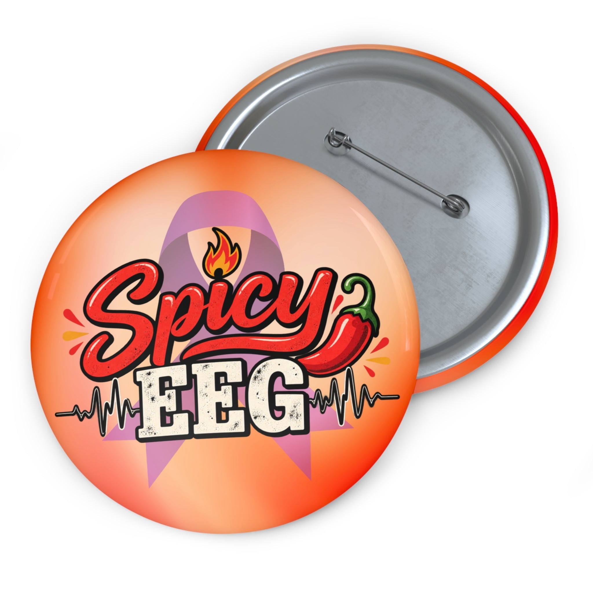 Spicy EEG Epilepsy Awareness Pin Button | Funny Neurology Humor Pin - Buttons, Pinback - EpiAl's Shop