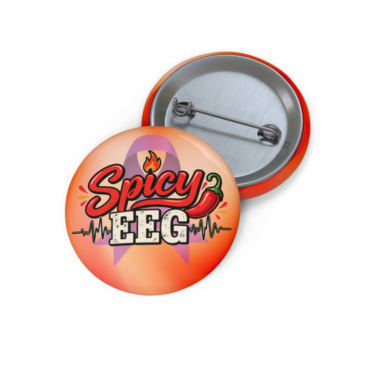 Spicy EEG Epilepsy Awareness Pin Button | Funny Neurology Humor Pin - Buttons, Pinback - EpiAl's Shop