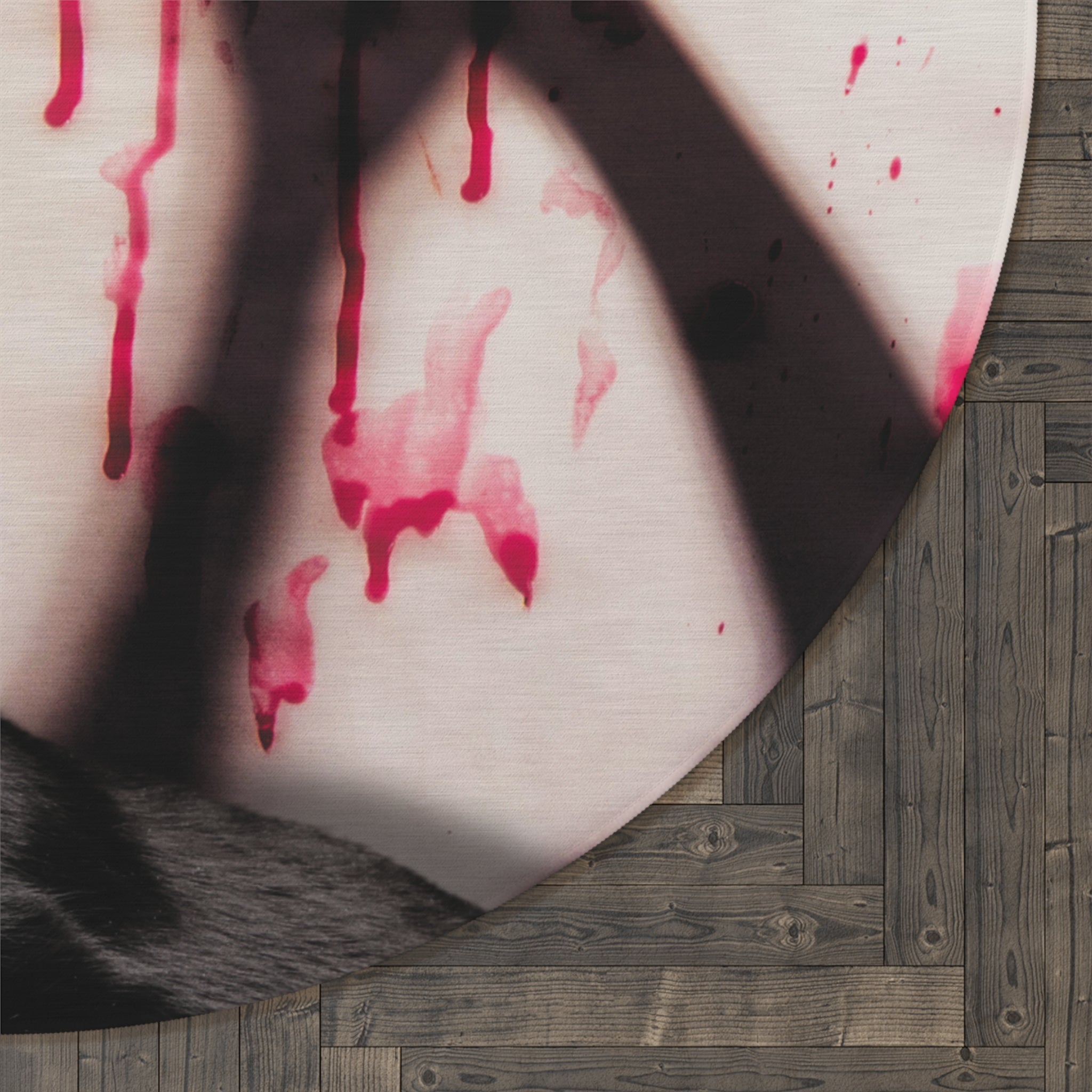 Spooky Cat Round Rug - 'Go Away!' Halloween Decor - Decor, Home, Rugs & Doormats - EpiAl's Shop