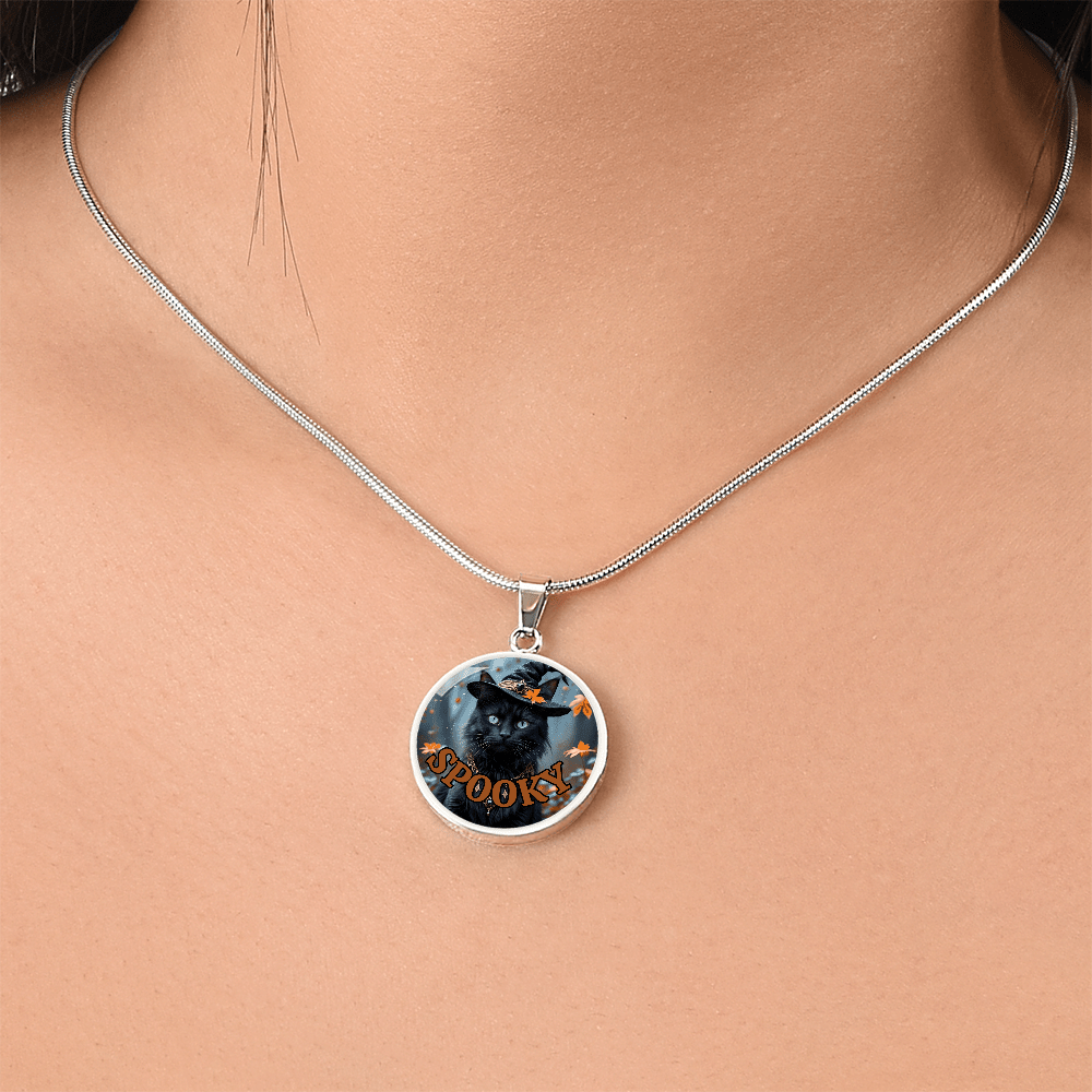 Spooky Witchy Cat Pendant Necklace for Halloween - Jewelry, Necklaces - EpiAl's Shop