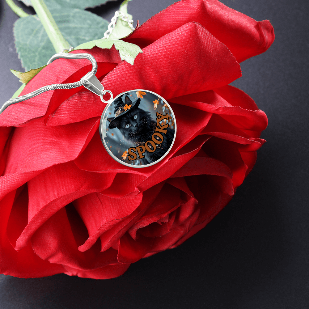 Spooky Witchy Cat Pendant Necklace for Halloween - Jewelry, Necklaces - EpiAl's Shop