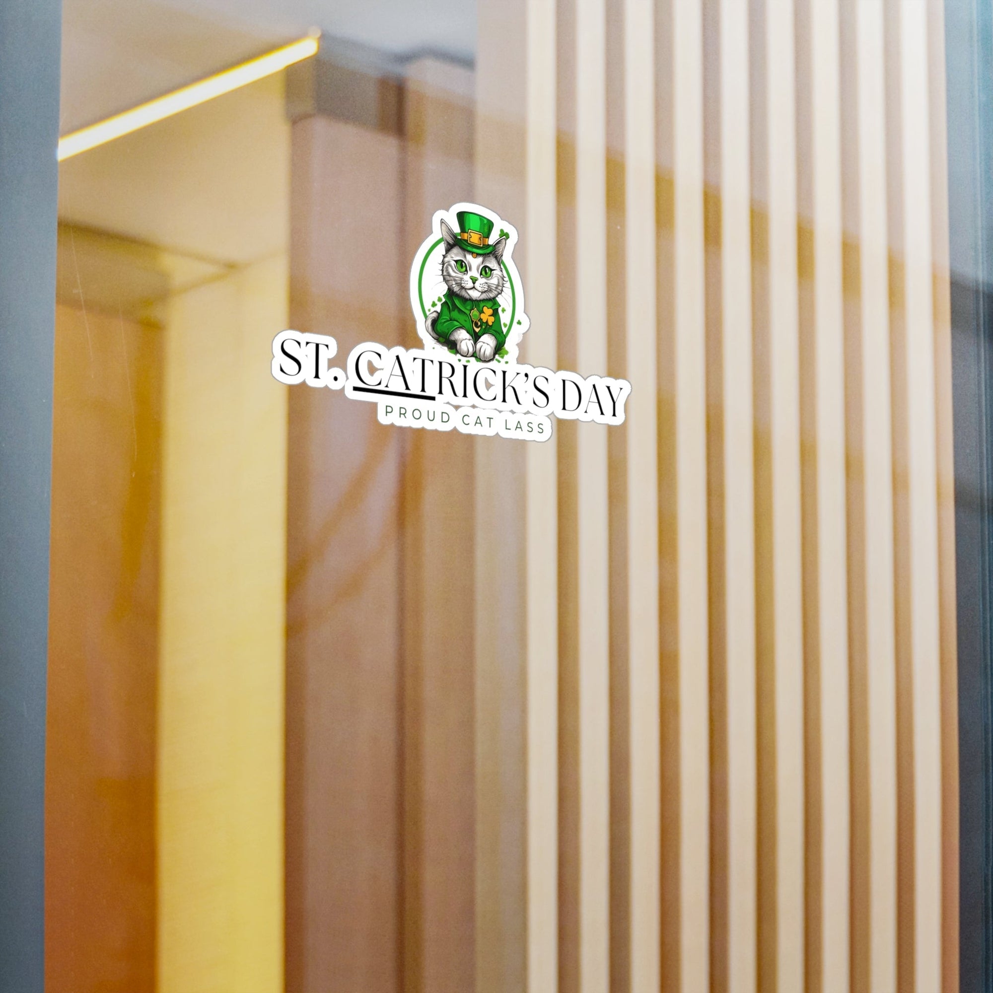 St. Catrick's Day Cat Decal - Proud Cat Lass Vinyl Sticker - Paper Products, Stickers - EpiAl's Shop