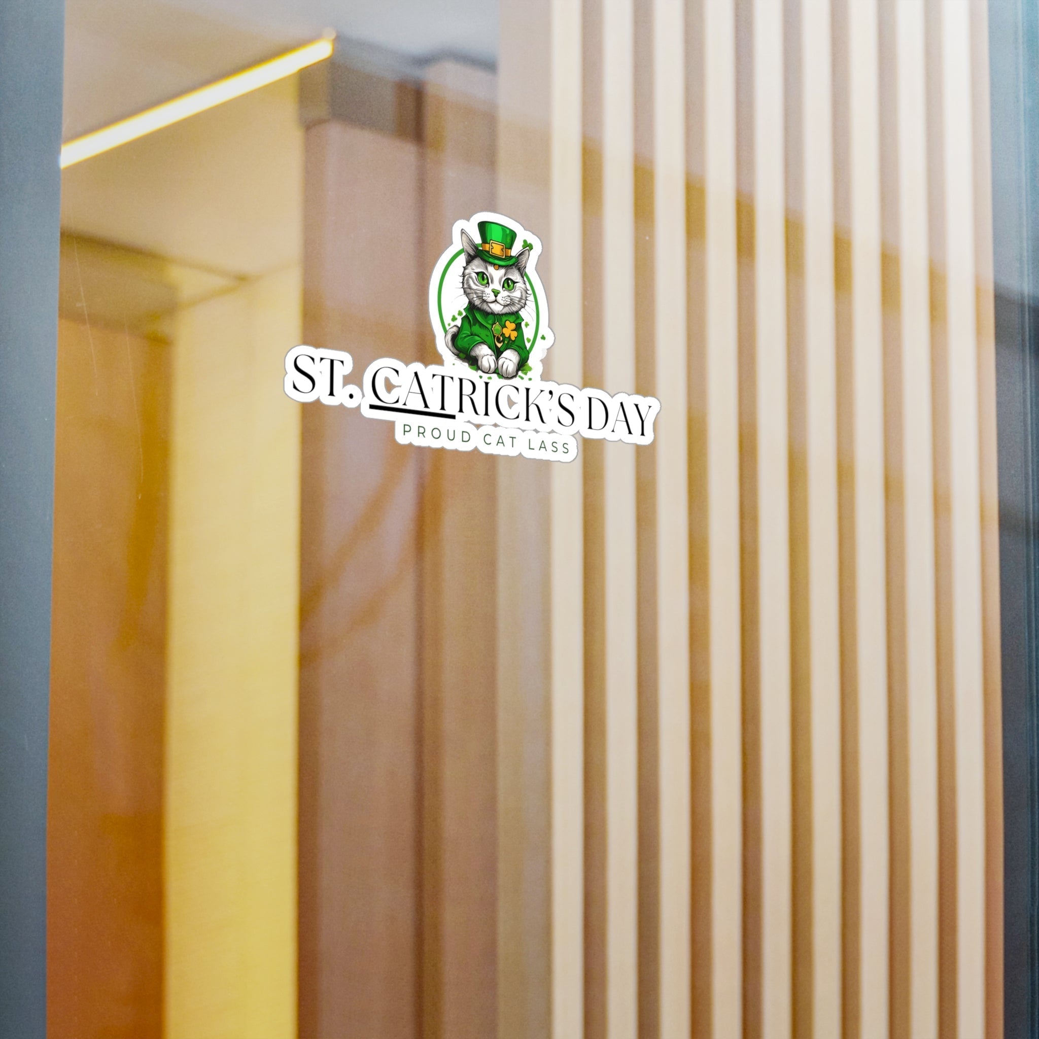 St. Catrick's Day Cat Decal - Proud Cat Lass Vinyl Sticker - Paper Products, Stickers - EpiAl's Shop