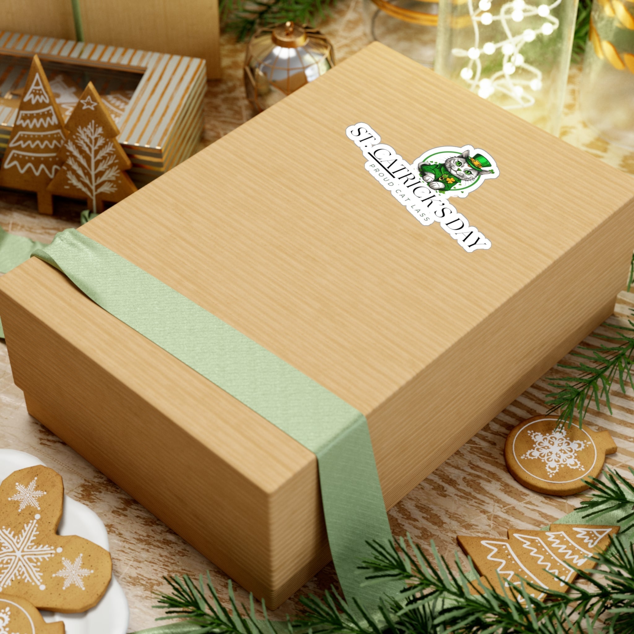 St. Catrick's Day Cat Decal - Proud Cat Lass Vinyl Sticker - Paper Products, Stickers - EpiAl's Shop