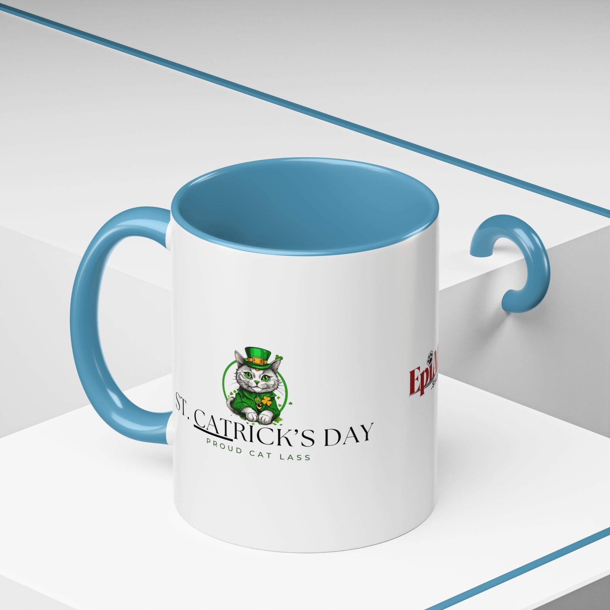 St. Patrick's Day Cat Coffee Mug - Drinkware, Coffee Mugs - EpiAl's Shop