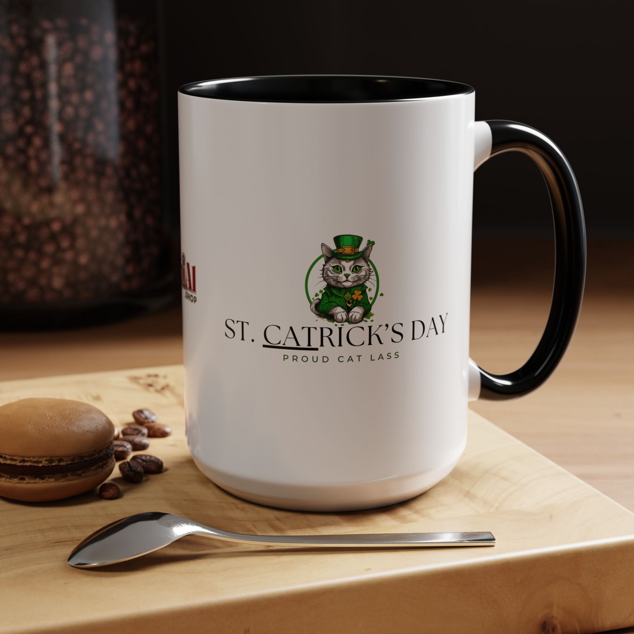 St. Patrick's Day Cat Coffee Mug - Drinkware, Coffee Mugs - EpiAl's Shop