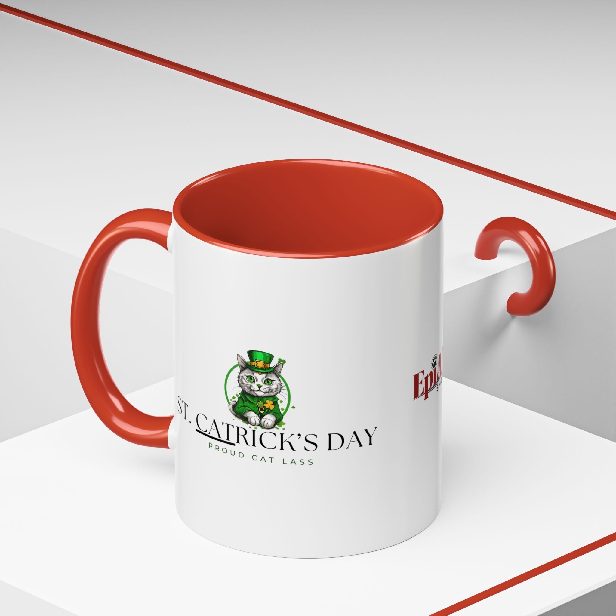 St. Patrick's Day Cat Coffee Mug - Drinkware, Coffee Mugs - EpiAl's Shop