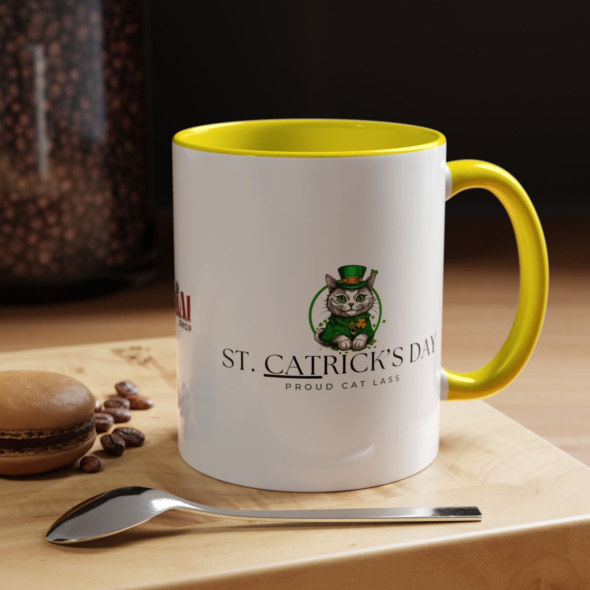 St. Patrick's Day Cat Coffee Mug - Drinkware, Coffee Mugs - EpiAl's Shop