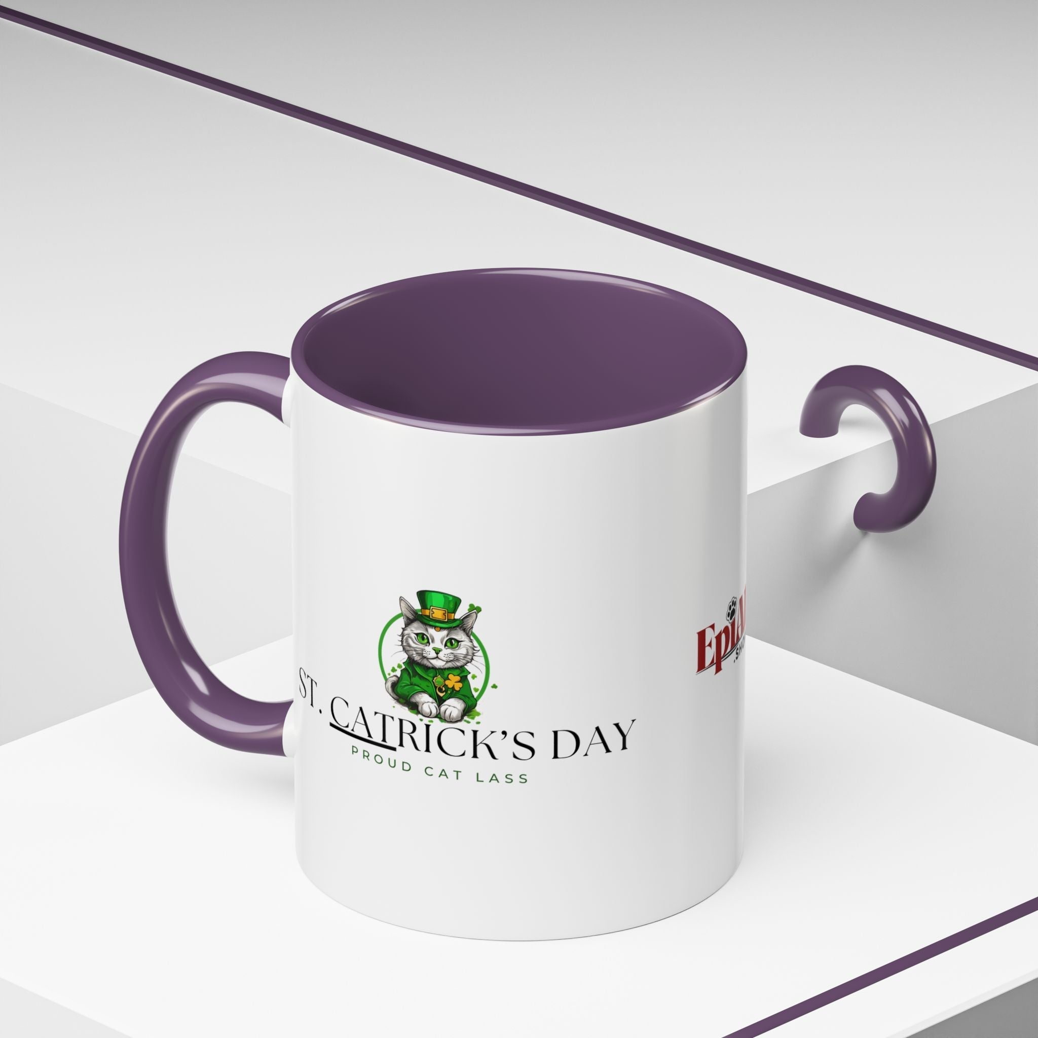 St. Patrick's Day Cat Coffee Mug - Drinkware, Coffee Mugs - EpiAl's Shop